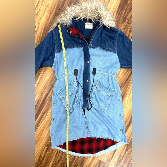 New Free People Days To Come Denim Parka Jacket Coat - Picture 6 of 7